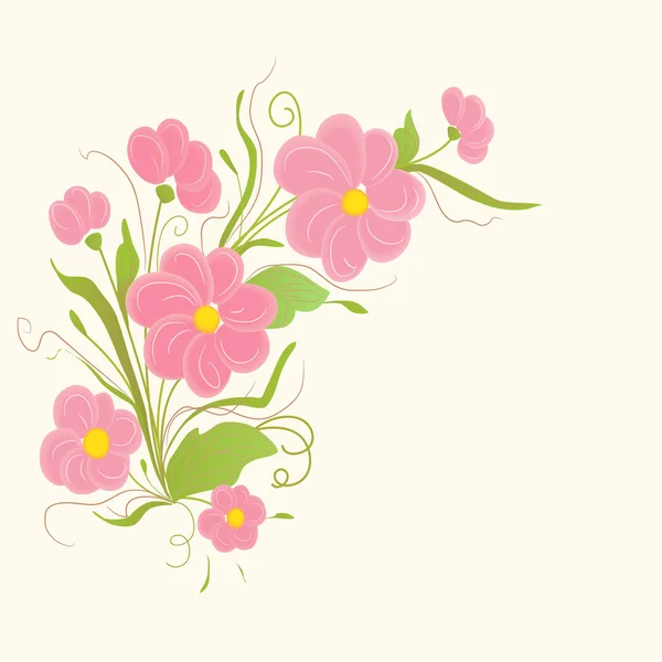 Schattige bloemen kaart — Stockvector