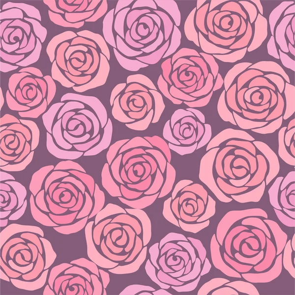 Fundo floral sem costura com rosas rosa — Vetor de Stock