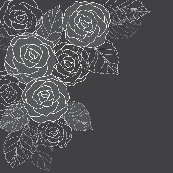 Fondo abstracto con rosas — Archivo Imágenes Vectoriales