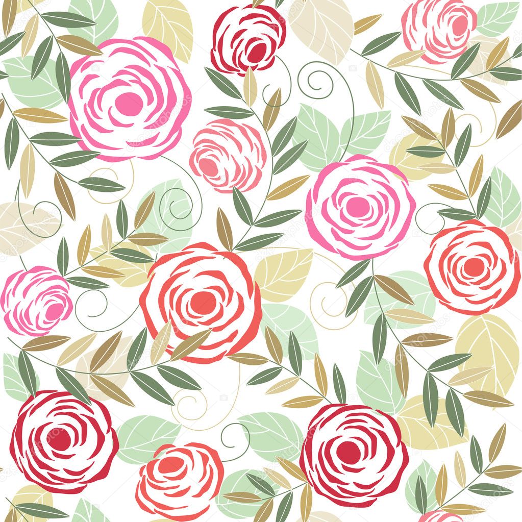 Seamless abstract background with roses