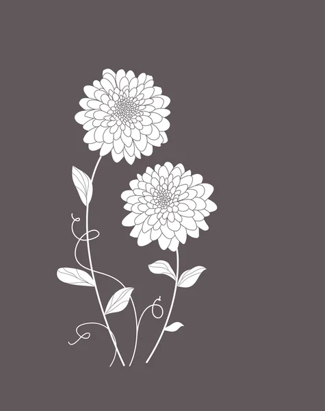 Schattig floral kaart met Dahlia 's — Stockvector