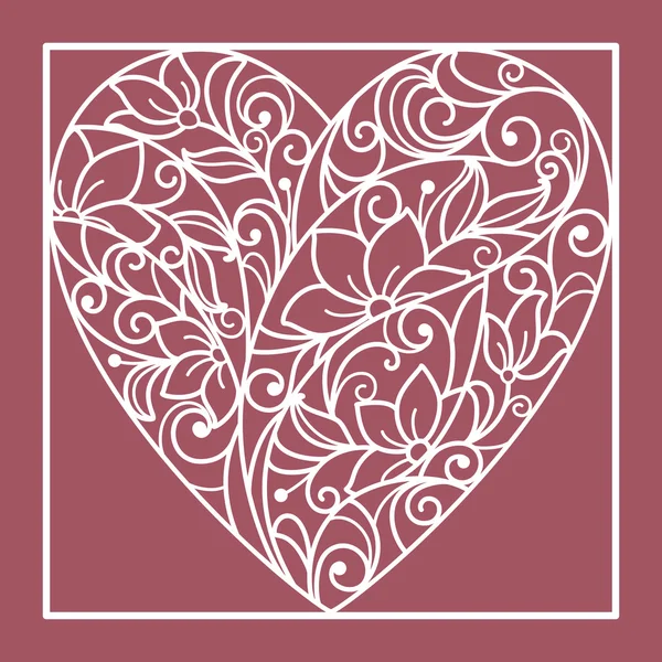 Corazón de flores — Vector de stock