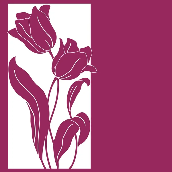 Cartão com buquê de duas tulipas — Vetor de Stock