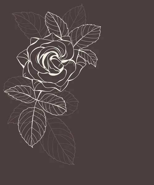 Dark background with rose — Stock Vector