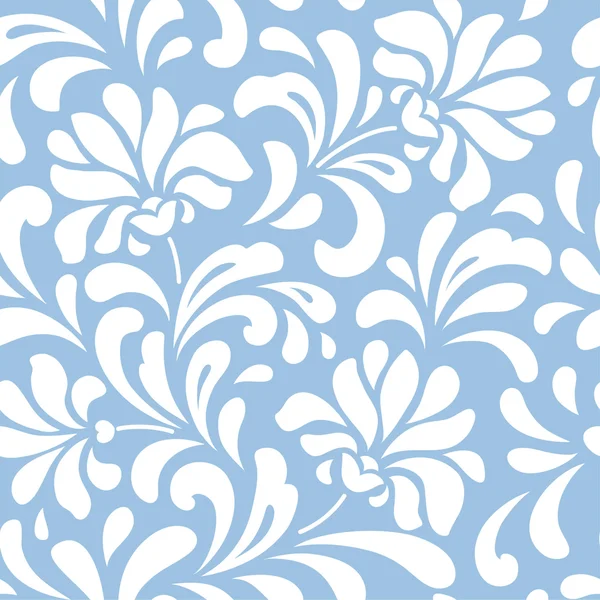 Fond floral bleu sans couture — Image vectorielle