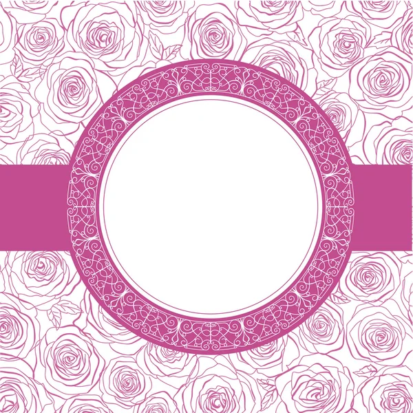 Linda tarjeta con rosas — Vector de stock