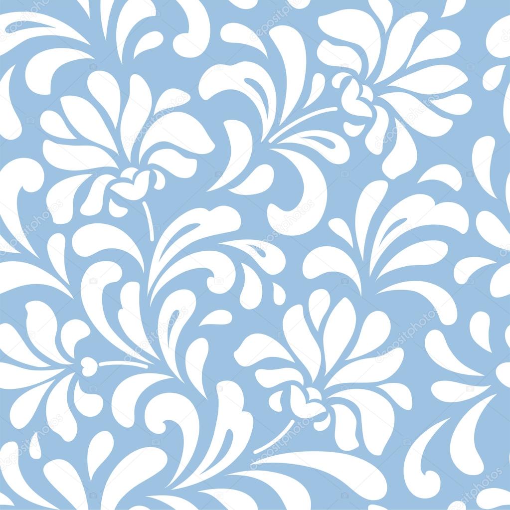 seamless blue floral background
