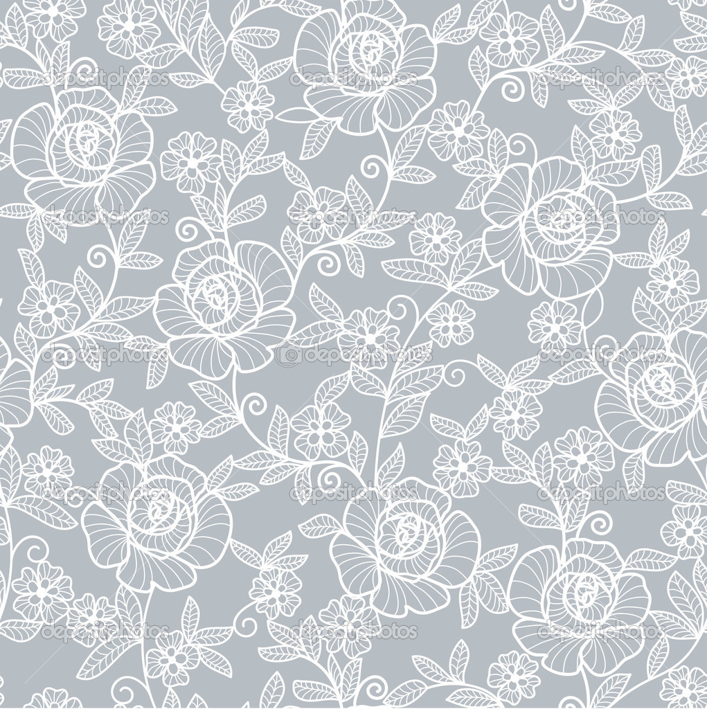seamless grey abstract floral background