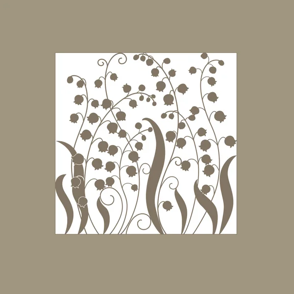 Χαριτωμένο κάρτα με τα λουλούδια. κρίνος της κοιλάδας — Διανυσματικό Αρχείο