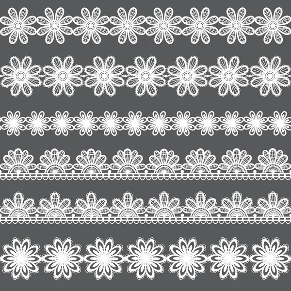 Décorations Florales Dentelle Lase Fleurs — Image vectorielle