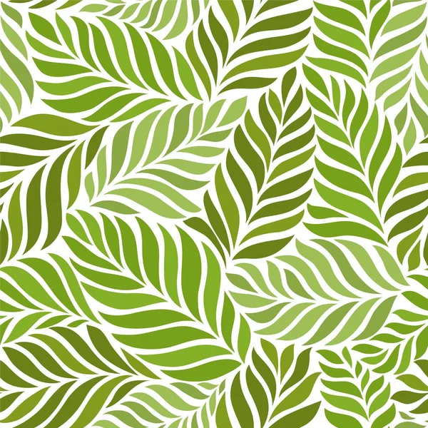 Seamless Abstract Floral Background Green Leaves — Stock Vector