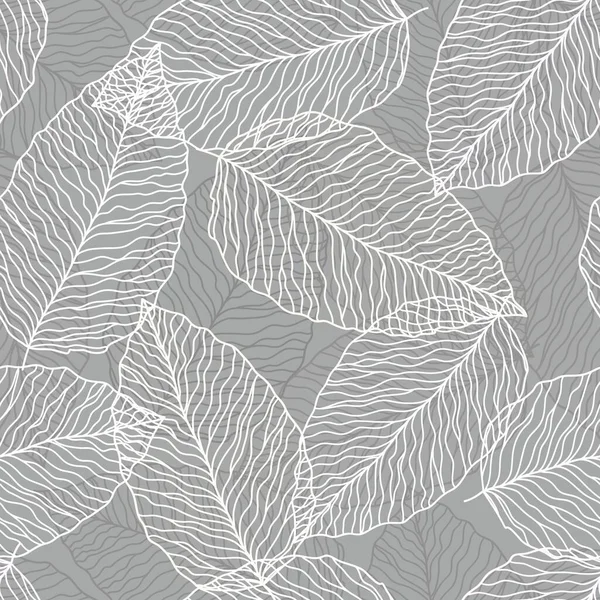 Fond Floral Gris Abstrait Sans Couture Avec Des Leviers — Image vectorielle