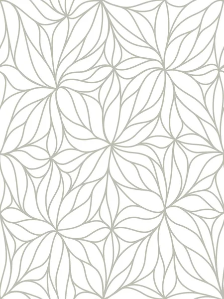 抽象的な花の背景をシームレスに 灰色と白の抽象的な花 — ストックベクタ