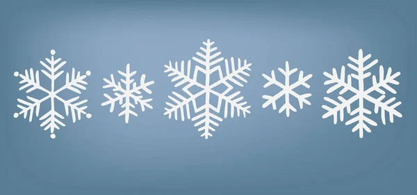 Σετ Χειροποίητων Νιφάδων Χιονιού Σύμβολο Χειμώνα Διάνυσμα — Διανυσματικό Αρχείο