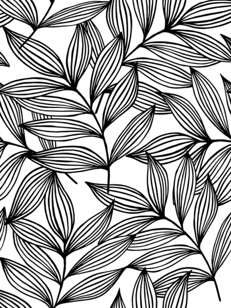 Fondo Floral Abstracto Sin Costuras Con Hojas Patterrn Blanco Con — Vector de stock