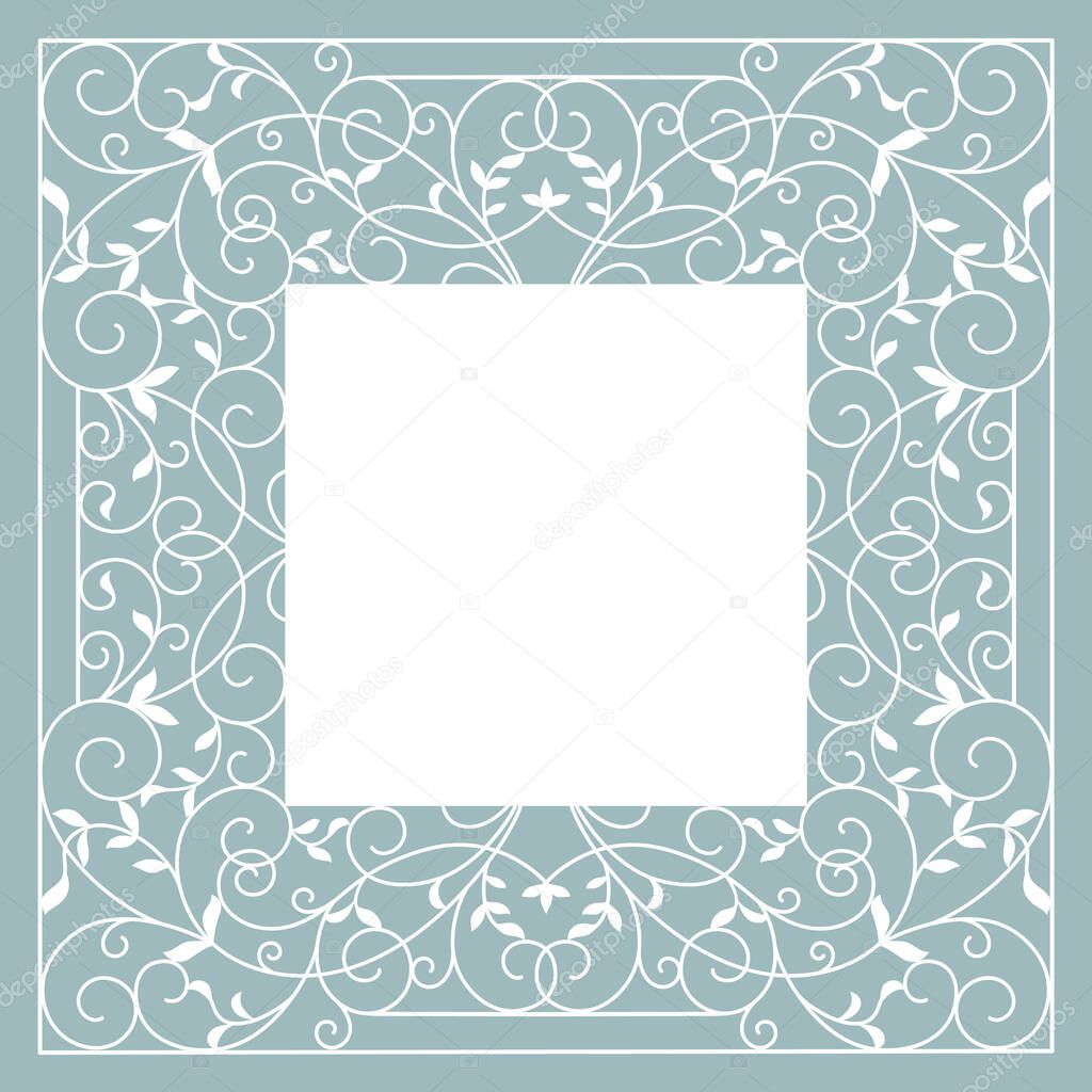 invitation card, floral vector frame