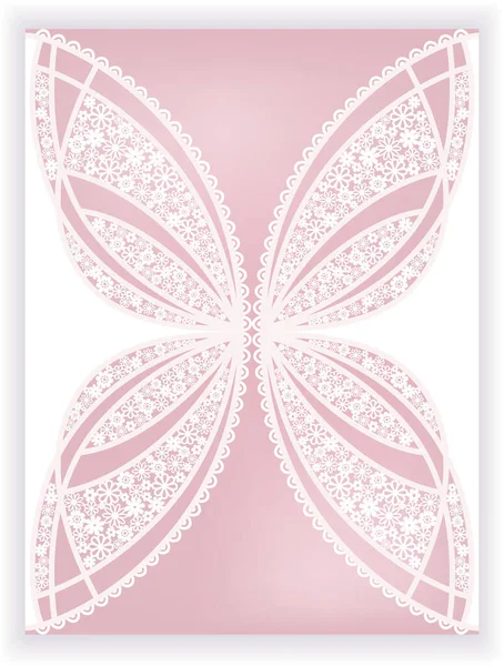 Invitation Card Stilisation Butterfly Flowers Laser Cutting — Vetor de Stock