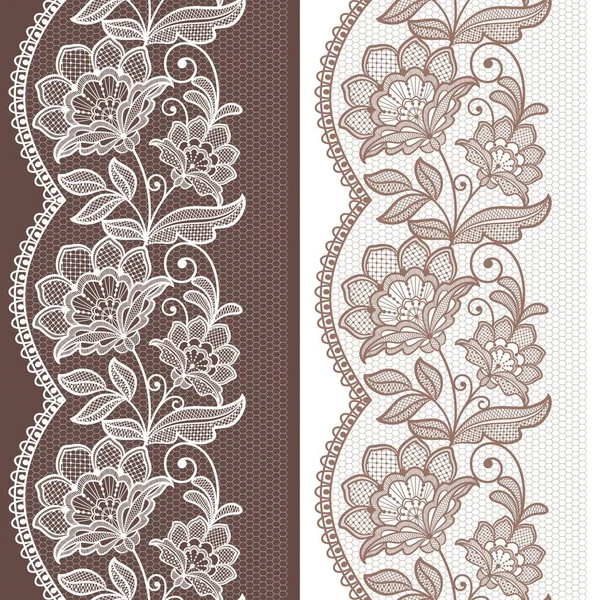 Seamless Lace Floral Background Vector Lace Flowers — Stockvector