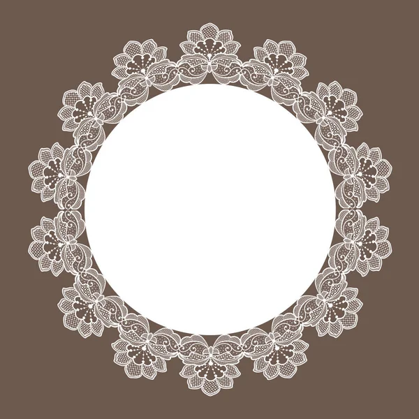 Template Frame Design Card Vintage Lace Doily Lace Flowers Frame — ストックベクタ