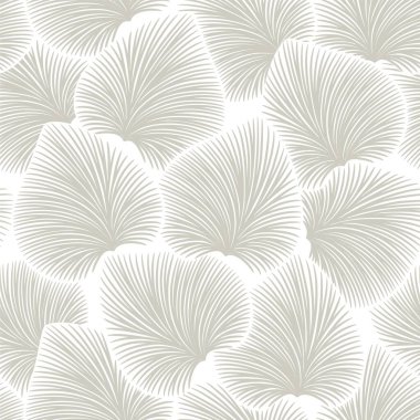 Gri yapraklı, kusursuz, soyut çiçek arkaplanı. Vektör çiçek deseni