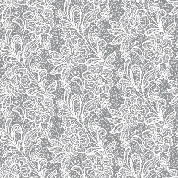 Seamless Lace Flowers Decoration Element Vectorfloral Lace Pattern — Stock Vector