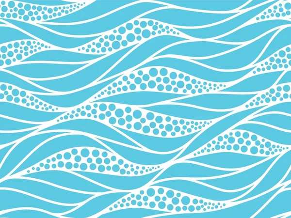 Fond Sans Couture Vectoriel Abstrait Avec Des Vagues Bleues Modèle — Image vectorielle