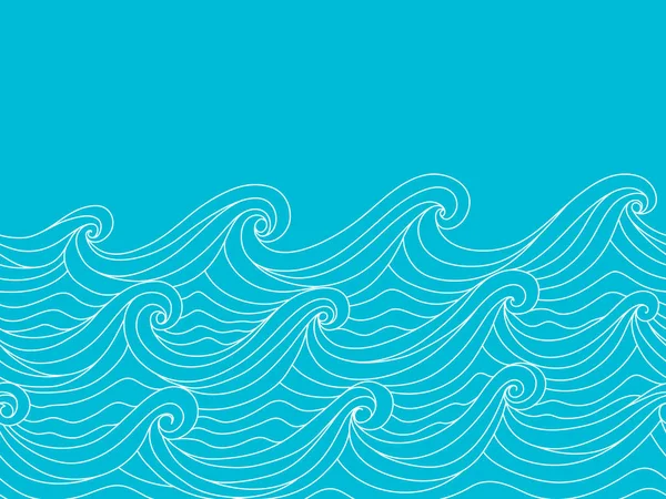 Абстрактный Вектор Бесшовный Фон Голубыми Волнами Векторный Голубой Узор — стоковый вектор