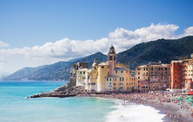 camogli Liguria sahillerinin görünümünü