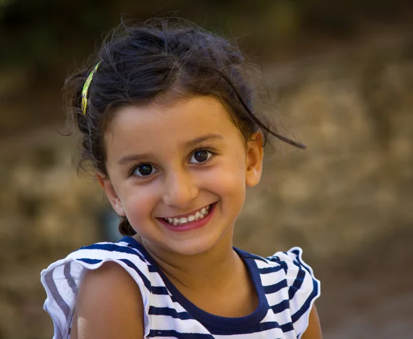 Cheerful little girl and happy — Stock Photo, Image