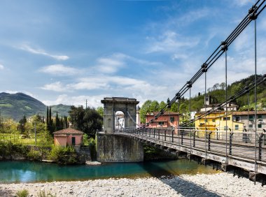 Tuscany, the Chain Bridge in Bagni di Lucca clipart