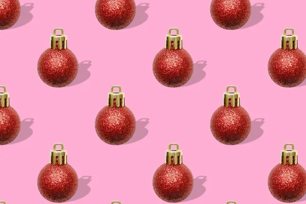 Noël Nouvel Vacances Créatif Minimal Sans Couture Motif Rose Fond — Photo