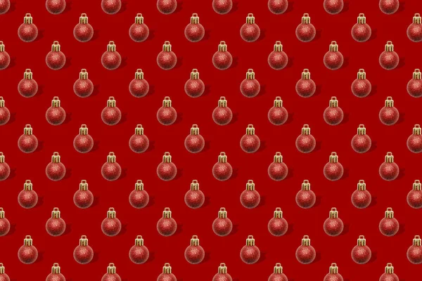 Kerstmis Nieuwjaar Vakantie Creatieve Minimale Naadloze Patroon Achtergrond Met Rode — Stockfoto