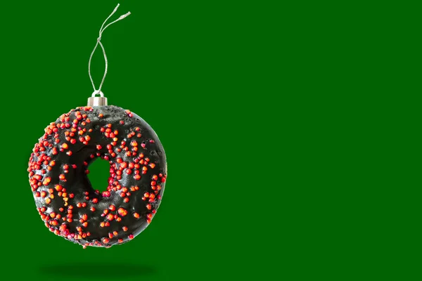 Juguete Decorativo Bolas Navidad Hecho Dulce Azúcar Chocolate Negro Esmaltado — Foto de Stock