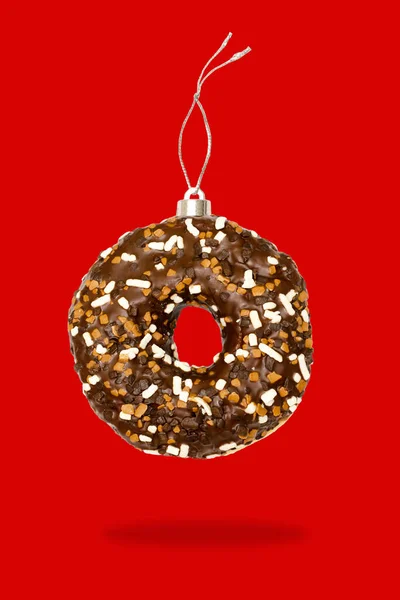 Juguete Decorativo Bolas Navidad Hecho Dulce Azúcar Chocolate Marrón Esmaltado — Foto de Stock