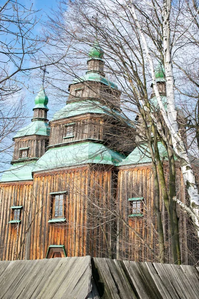 Sustainable Wooden Ecological Comfortable Traditional National Ethnic Authentic Slavic Church — Stock Photo, Image