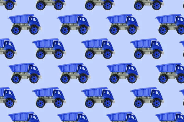 Colorido Camión Volquete Plástico Azul Camión Punta Juguete Coche Aislado — Foto de Stock