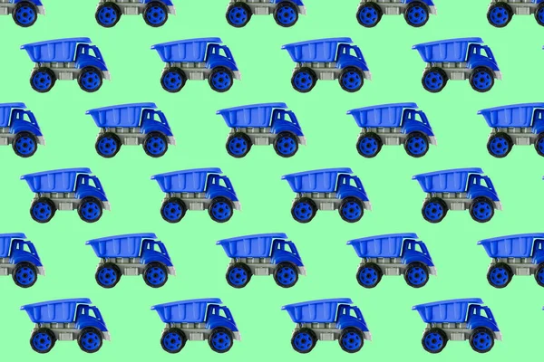 Colorido Camión Volquete Plástico Azul Camión Punta Juguete Coche Aislado — Foto de Stock