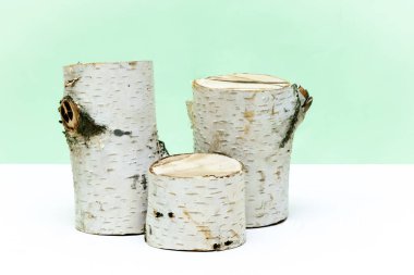 Tahta kütük podyumu, doğal organik eko spa kozmetikleri için ağaç kabuğu modelleme şablonu, ilaç, yağ, krem, zaruri, serum. Kopyalama alanı olan bitkisel homeopatik ürünler kavramı.