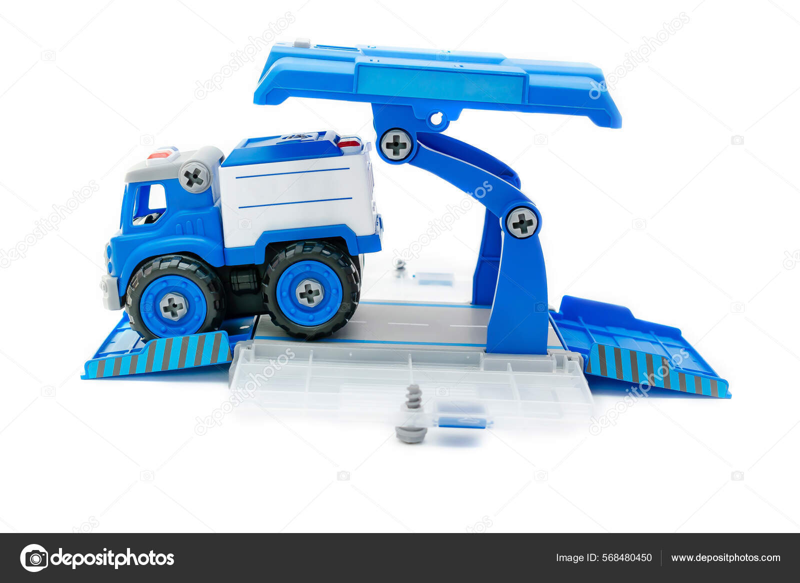 Little Mini Blue Plastic Police Defender Truck Car Toy Parking.