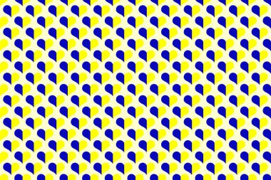 Sarı arka planda kalp şeklinde ulusal mavi ve sarı Ukrayna sembollerinin kusursuz deseni. Zafer, Ukrayna 'ya barış.