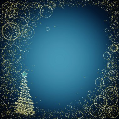 mavi ve altın christmas arka plan