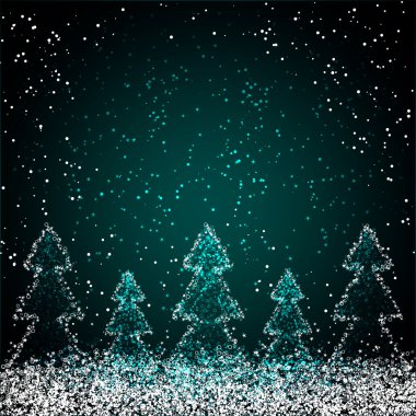 Abstract night winter landscape clipart