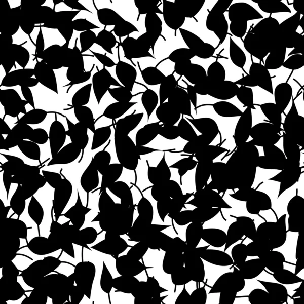 黑色和白色无缝抽象树叶 — 图库矢量图片