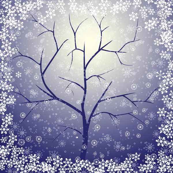 Arbre d'hiver — Image vectorielle