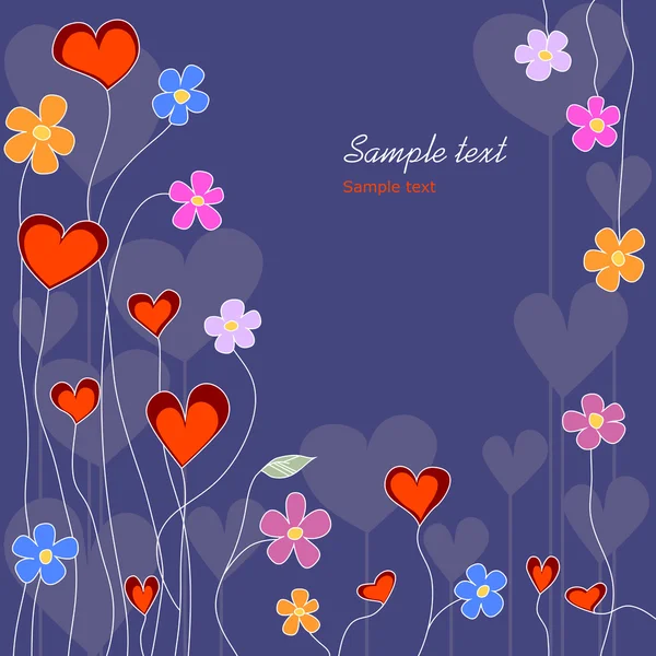 Fundo de amor floral — Vetor de Stock