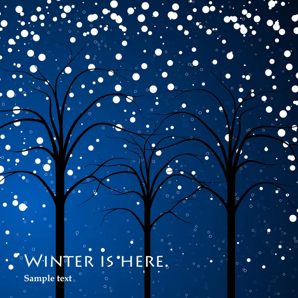 Winter trees background — Stock Vector