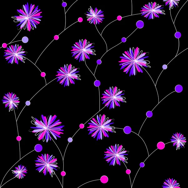 Naadloze bloemen — Stockvector