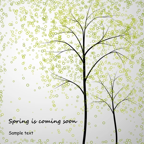 봄 나무 배경 — 스톡 벡터