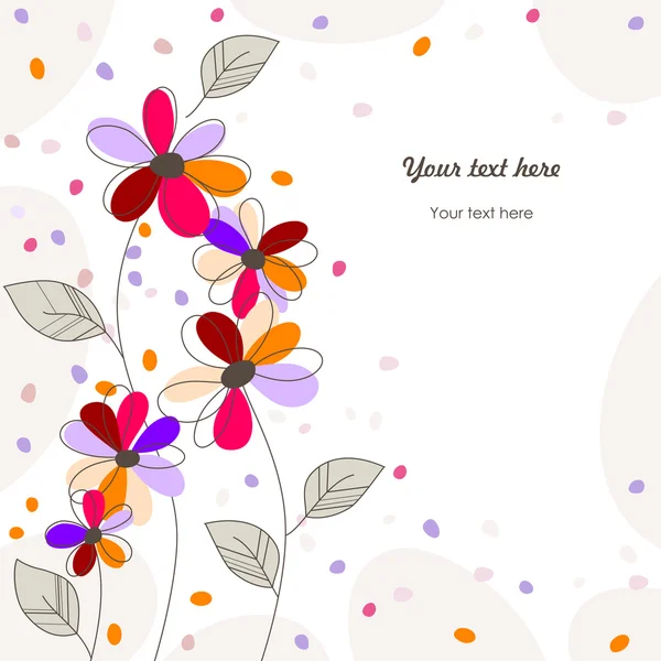 Tarjeta floral colorida — Vector de stock