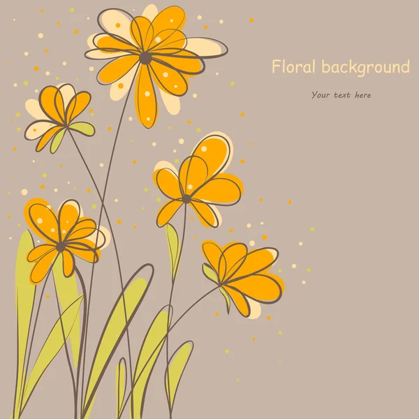 Flores naranjas — Vector de stock